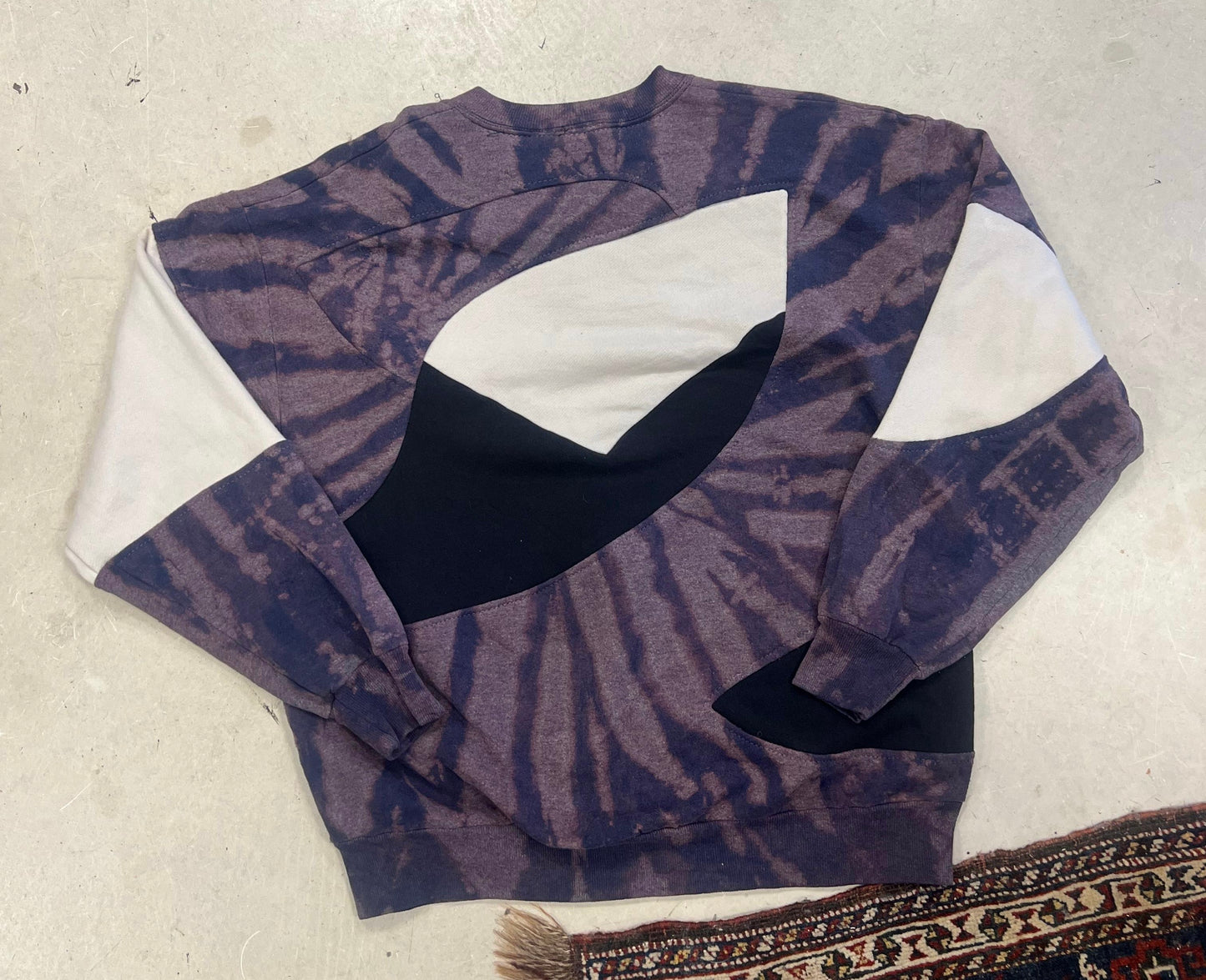 Reworked Adidas Sweater Paars Tie Dye | Dames L / Heren M