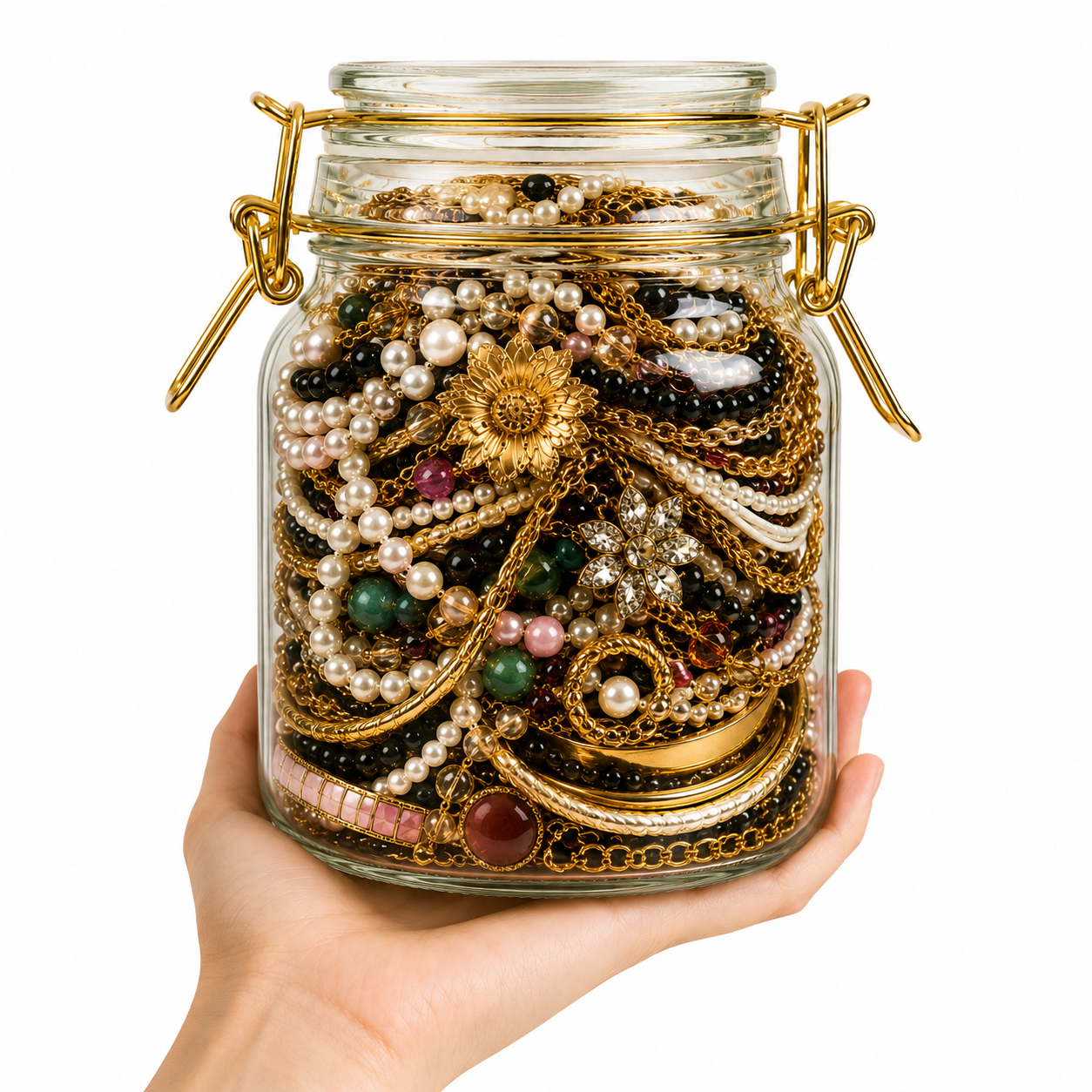 Vintage Treasure Jar – 20 Handpicked Vintage Jewelry Pieces