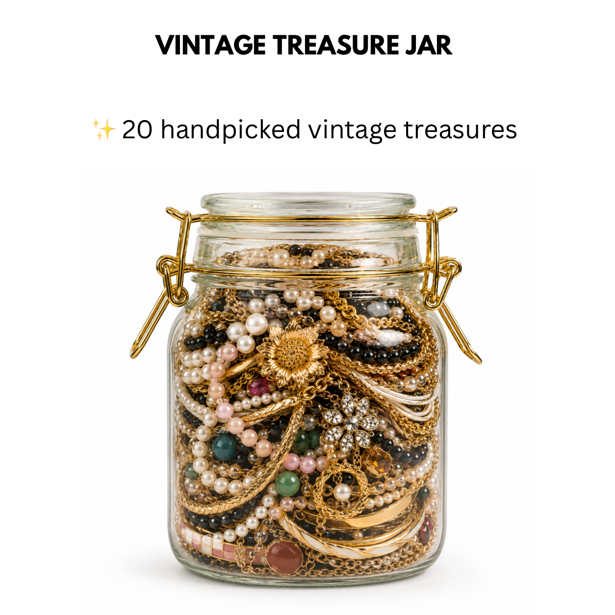 Vintage Treasure Jar – 20 Handpicked Vintage Jewelry Pieces