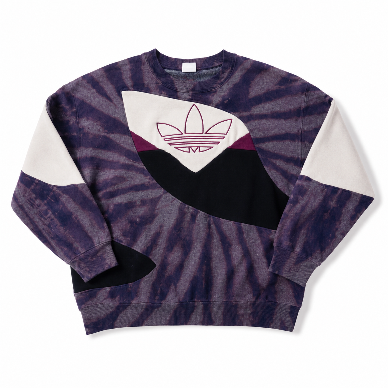 Reworked Adidas Sweater Paars Tie Dye | Dames L / Heren M