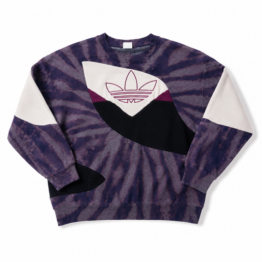 Reworked Adidas Sweater Paars Tie Dye | Dames L / Heren M