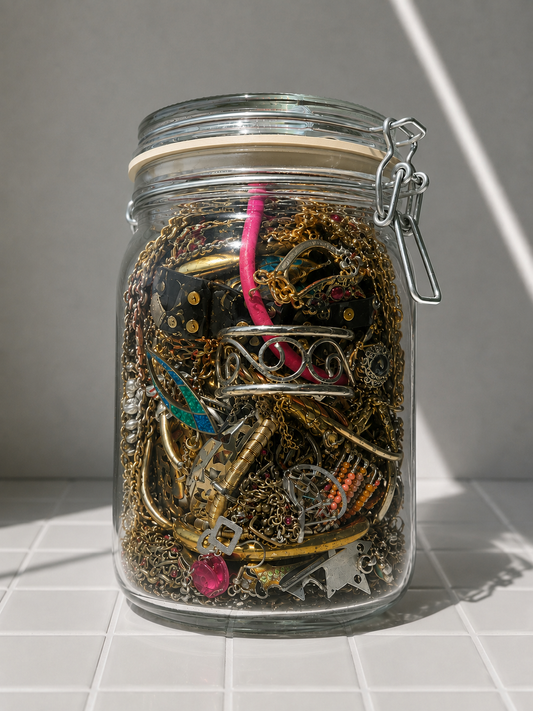 🔥 Collector's Vintage Jewellery Jar – 50 Pieces